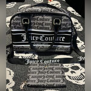 Juicy couture bowler bag and wallet set black and grey